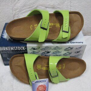 Birkenstock SYDNEY patent Birko Flor Green Glow 40 R US W 9 M 7
